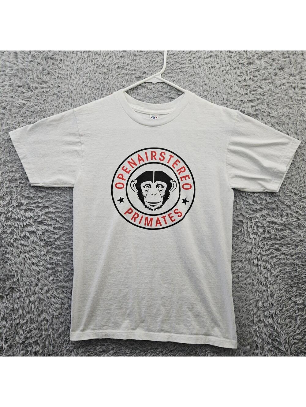 Open Air Stereo Band T Shirt Small Optima Primates 2013 White Cotton